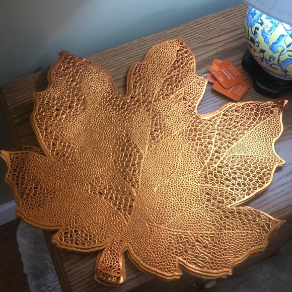 walmart Other - Set of 10 bronze autumn leaf vinyl Placemats